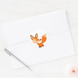 Redonda Pegatina de Fox, Personalizado amable y amable