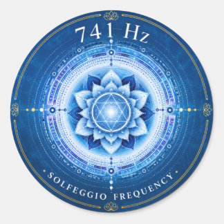 Redonda Pegatina de Frecuencia Solfeggio 741 Hz