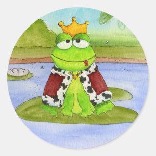 Redonda Pegatina de Frog Prince