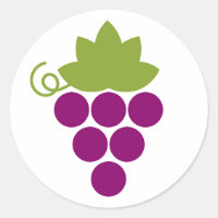 Pegatina de fruta de uvas rojas