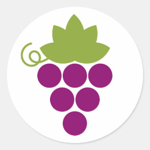 Redonda Pegatina de fruta de uvas rojas