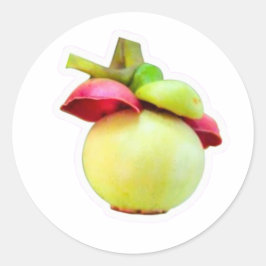 Redonda Pegatina de Fruta Mangostán, Exótica de Lombok Ind