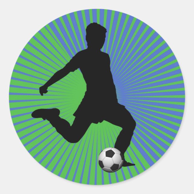 Redonda Pegatina de fútbol - Boy Green (Anverso)