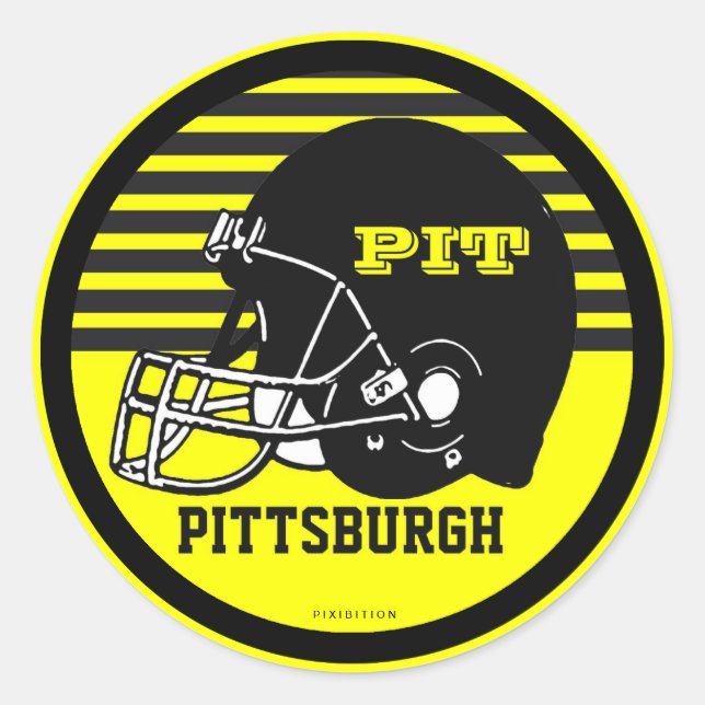 Redonda Pegatina de fútbol de Pittsburgh (Anverso)
