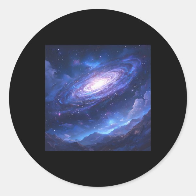 Redonda Pegatina de Galaxia Oscura (Anverso)