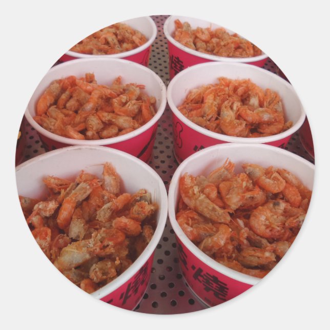 Redonda Pegatina de gambas (Anverso)