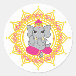 Redonda Pegatina de ganesha rosada