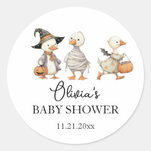 Redonda Pegatina de ganso para baby shower de Halloween