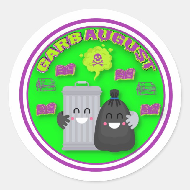 Redonda Pegatina de GarbAugust (Anverso)