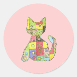 Redonda Pegatina de gato