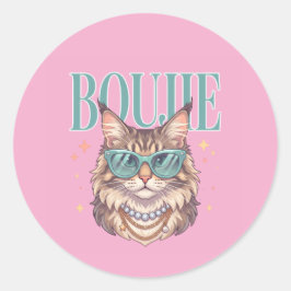 Redonda Pegatina de gato Boujie