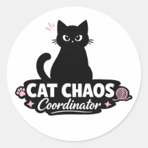 Pegatina de gato divertida / Coordinadora de caos