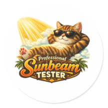 Pegatina de gato probador de rayos de sol profesio