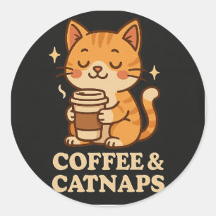 Redonda Pegatina de gatos de camisetas