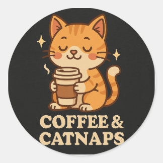 Redonda Pegatina de gatos de camisetas