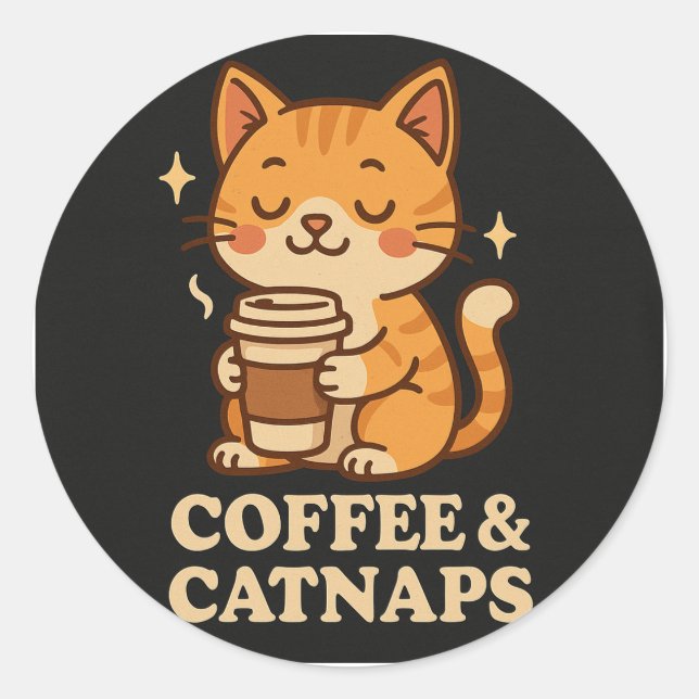 Redonda Pegatina de gatos de camisetas (Anverso)