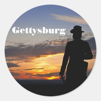Redonda Pegatina de Gettysburg Sunset