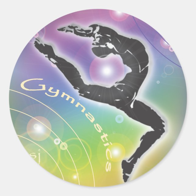 Redonda Pegatina de gimnasia (Anverso)