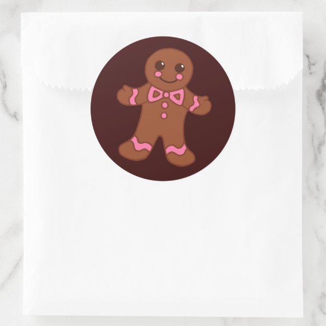 Redonda Pegatina de Gingerbread Boy (Bolso)