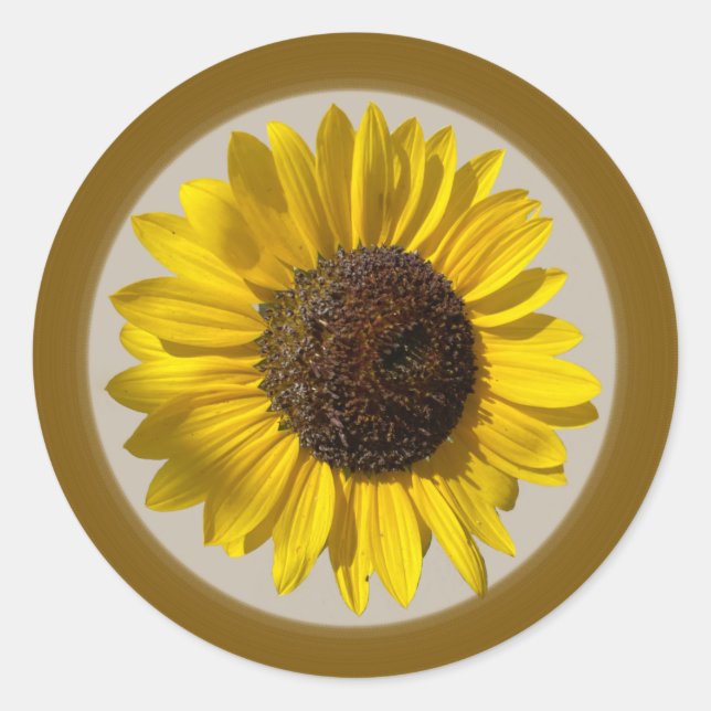 Redonda Pegatina de girasol (Anverso)