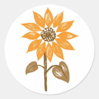 Redonda Pegatina de girasol