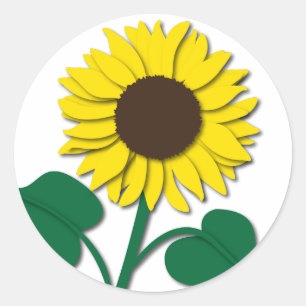 Redonda Pegatina de girasol