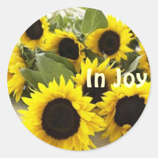 Redonda pegatina de girasol stiver zinn