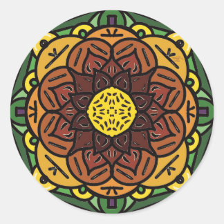 Redonda Pegatina de girasoles