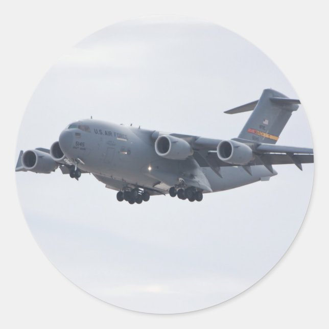 Redonda Pegatina de Globemaster C-17 (Anverso)