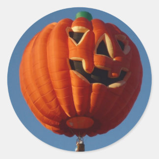Redonda Pegatina de globo aerostático Jack-O-Lantern