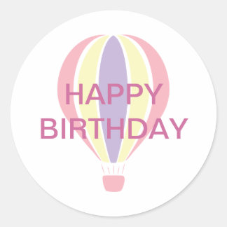 Redonda Pegatina de globo de cumpleaños