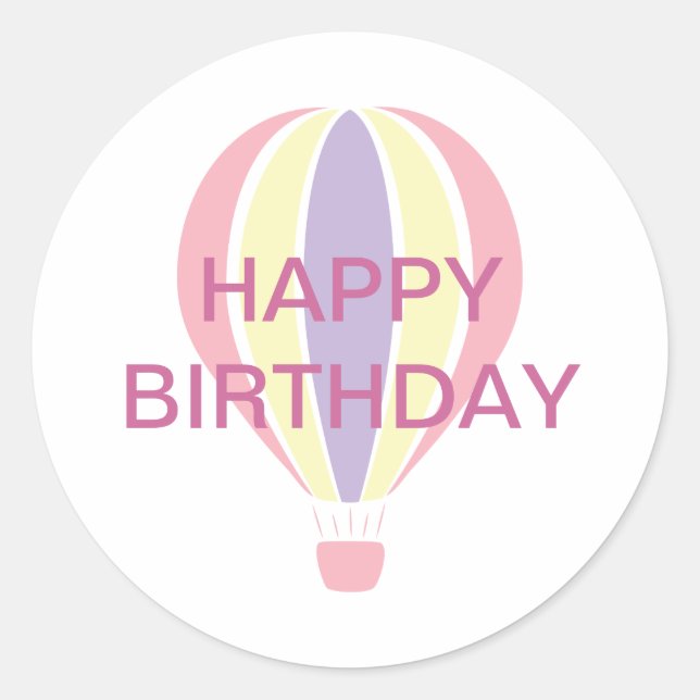 Redonda Pegatina de globo de cumpleaños (Anverso)