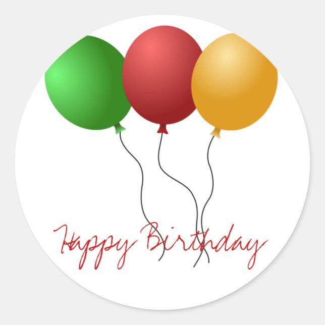 Redonda pegatina de globos (Anverso)