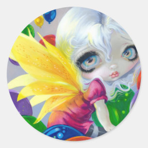 Redonda pegatina de "Globos de hadas"