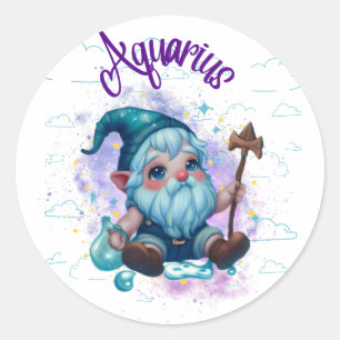 Redonda Pegatina de Gnomoscope Aquarius