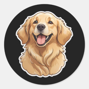 Redonda Pegatina de Golden Retriever