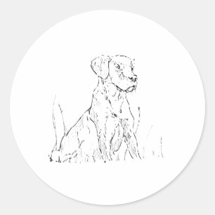 Redonda Pegatina de Golden Retriever adorable