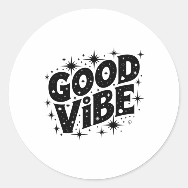 Redonda Pegatina de Good Vibe Stars (Anverso)