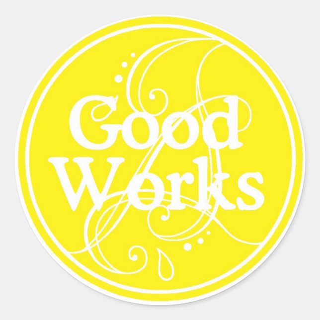 Redonda Pegatina de Good Works (Anverso)