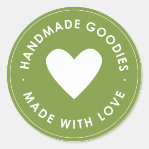 Redonda Pegatina de Goodies hecha a mano verde