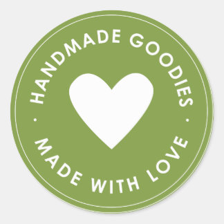 Redonda Pegatina de Goodies hecha a mano verde