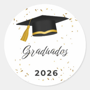 Redonda Pegatina de Gorra de Graduación 2026