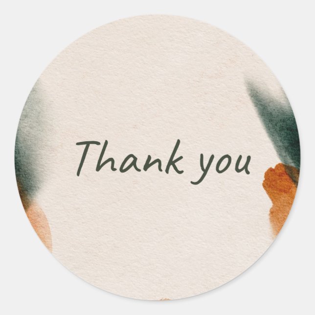 Redonda Pegatina de 'Gracias'  (Anverso)