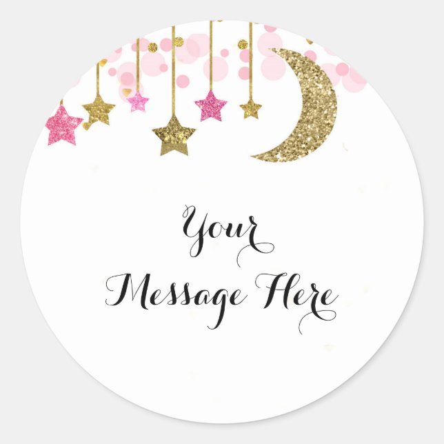 Redonda Pegatina de Gracias brillo brillo Oro Rosa (Anverso)