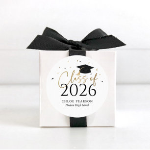Redonda Pegatina de Graduación Clase de 2026