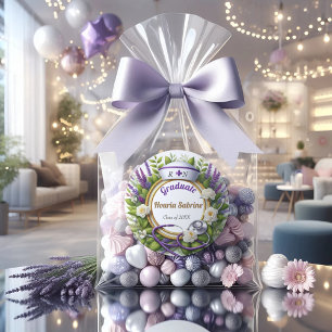 Redonda Pegatina de Graduación de Enfermeras Lavender y Ch