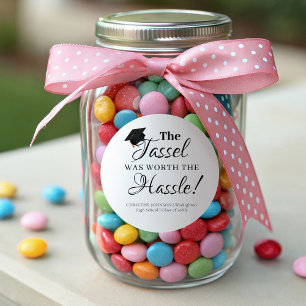 Redonda Pegatina de Graduación El Tassel valió la pena