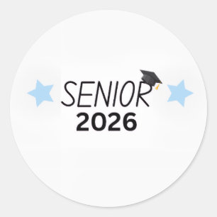 Redonda Pegatina de Graduado 2026 Clase de 2026 