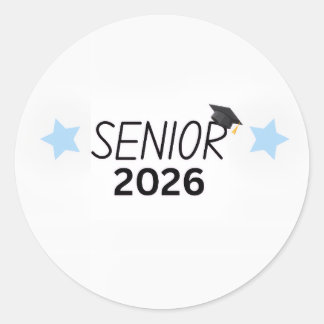 Redonda Pegatina de Graduado 2026 Clase de 2026 