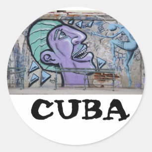 Redonda Pegatina de Graffitti de La Habana Cuba